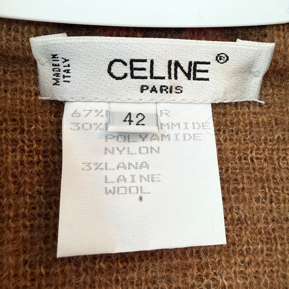 Vintage Celine Paris Plaid Wool Blend Jacket / Cardigan - Picture 3 of 12